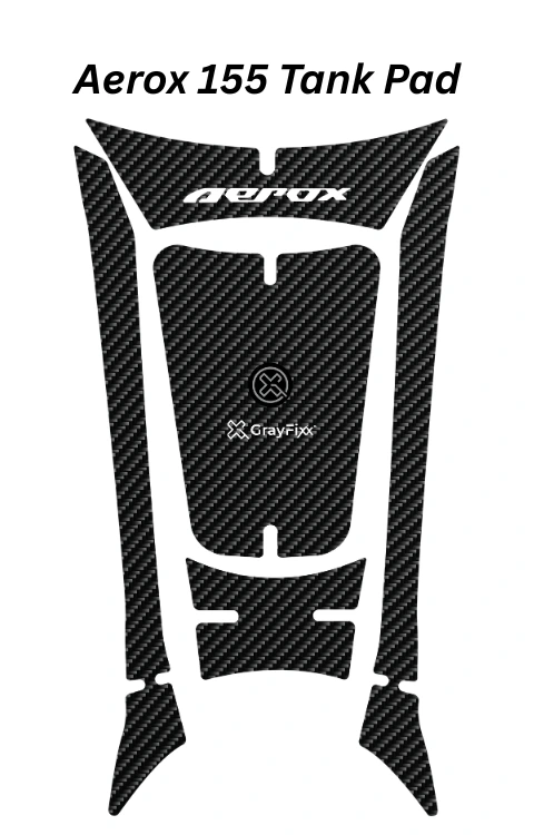 Carbon Black Edition Tank Pad Compatible with Aerox 155 | Premium 3D Tank Pad, Pack of 1